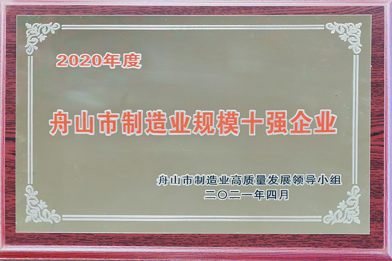 2020年度舟山市制造業(yè)規(guī)模十強企業(yè)